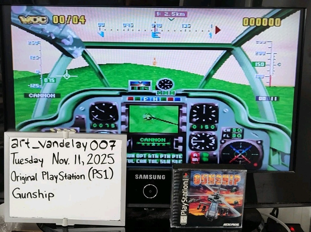 Gunship (PS1, 1996) *CIB w/ Reg Card + Case Protector* NM* Black Label* Tested!