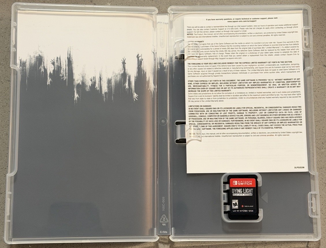 Dying Light Platinum Edition (Nintendo Switch, 2021) – W/ Map, Guide, Stickers