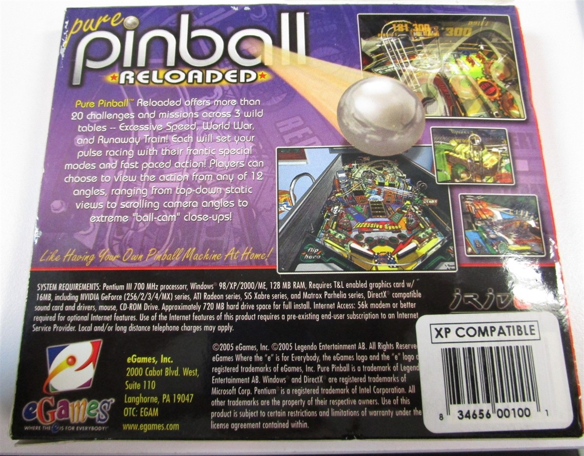 Video Game PC Pure Pinball Reloaded eGames NEW SEALED Jewel