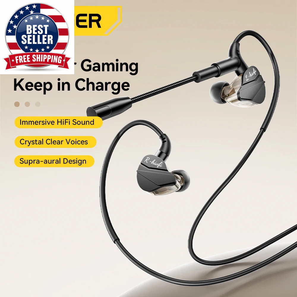 Game Headphones 3.5Mm USB Type C Wired Headphones in Ear Headset Gaming Earbuds