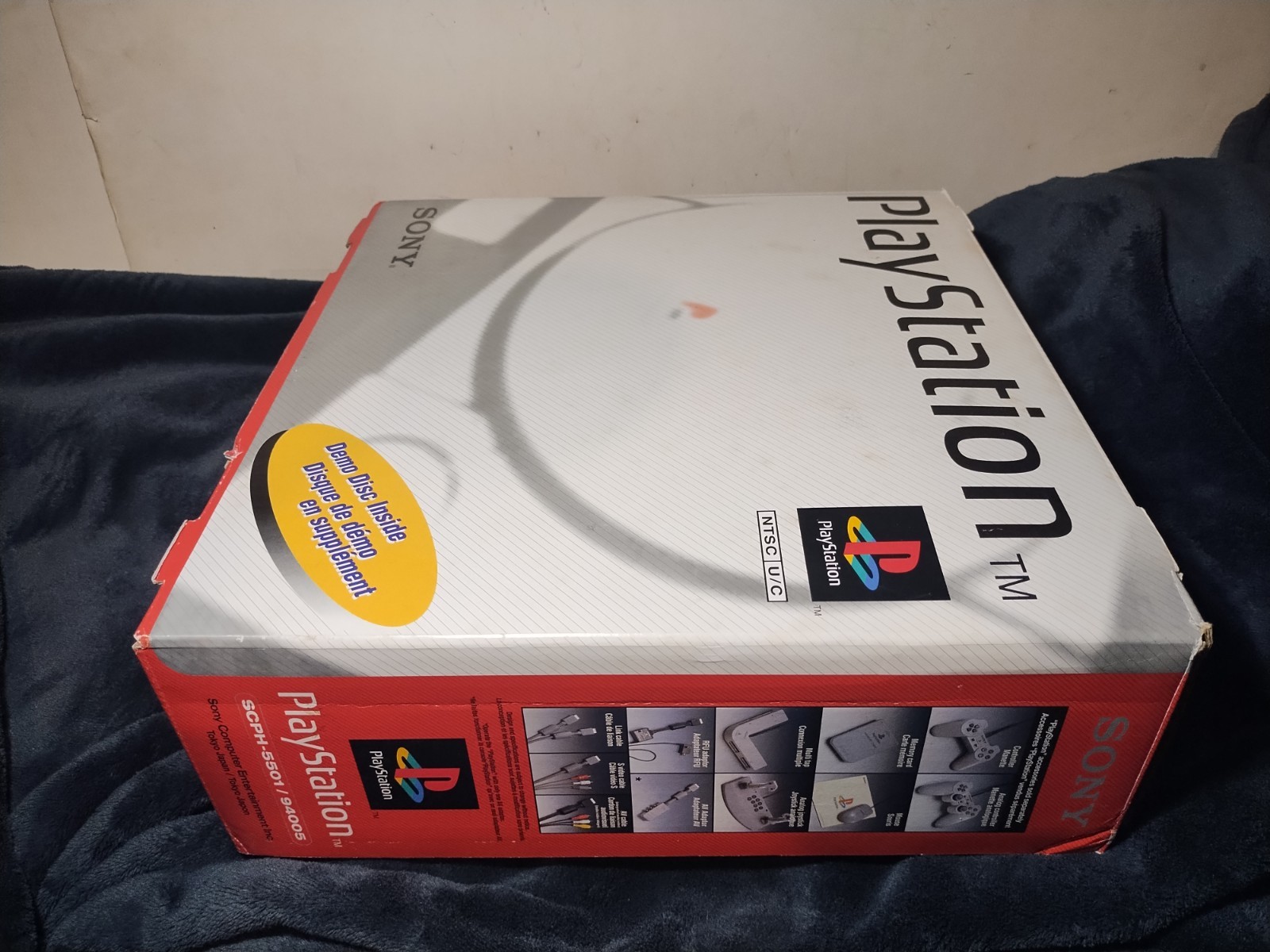 Empty Playstation 1 Console System Box, Foam, Protector & Manual Only PS1