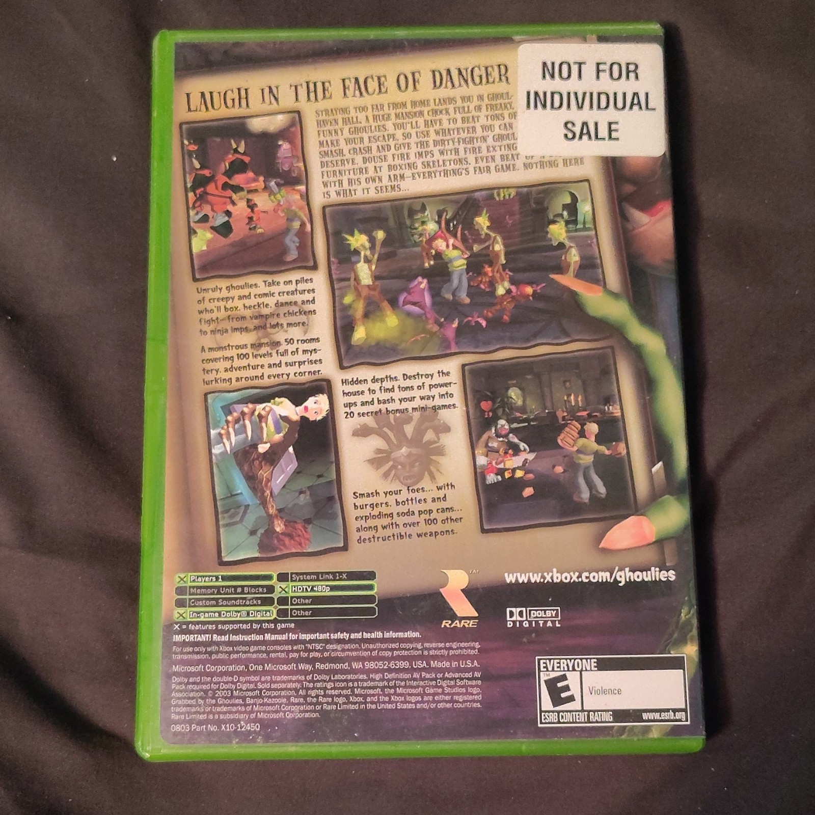 Grabbed by the Ghoulies Xbox Microsoft Game Studios 2003 CIB