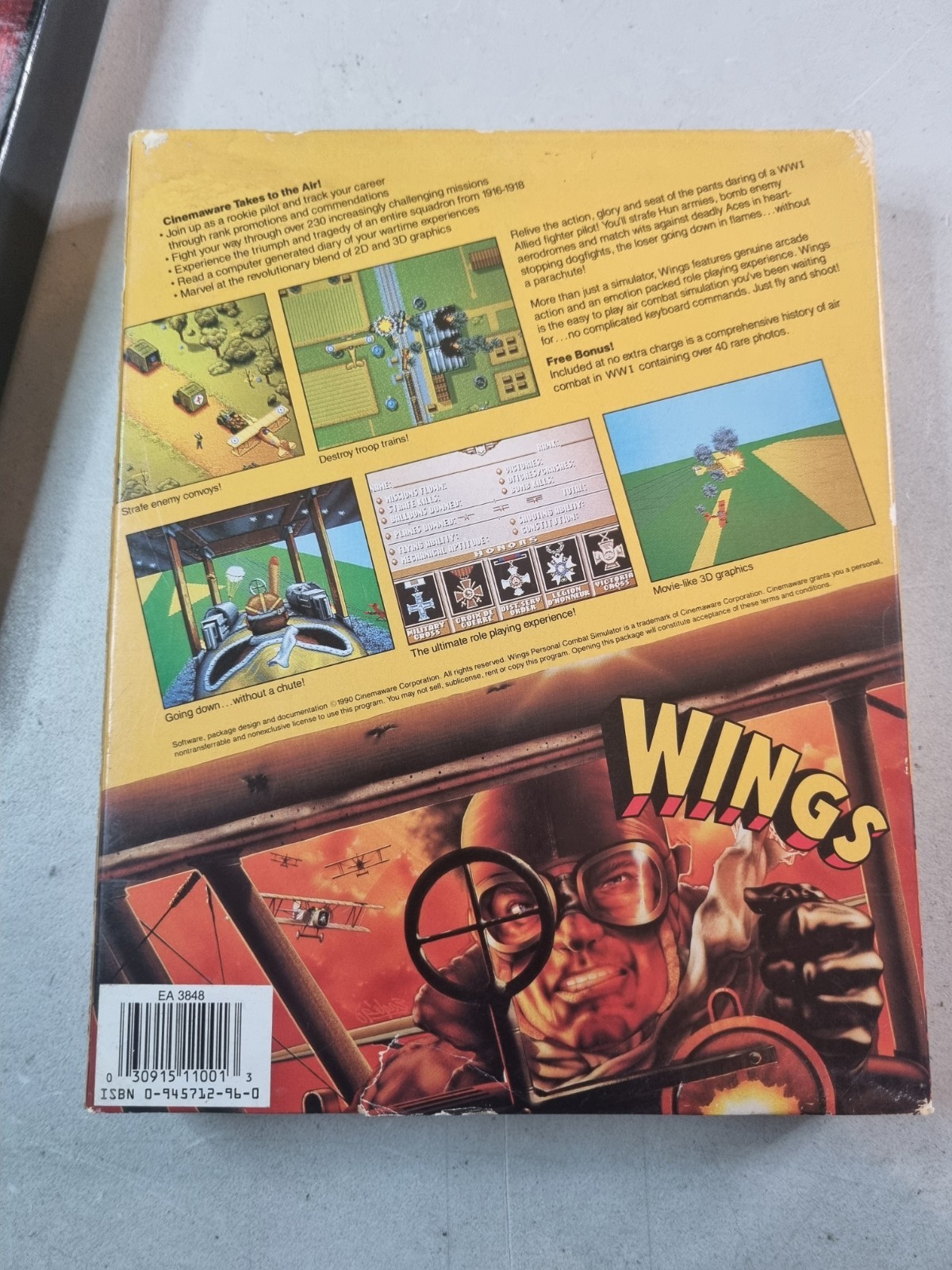 Wings Personal Combat Simulator Cinemaware Commodore Amiga Fully Complete CIB