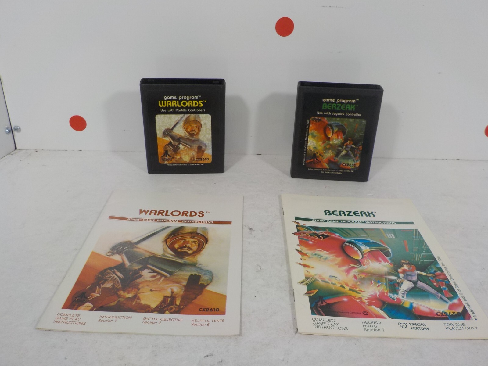 N A129 Atari 2600 Game w/ Manual Lot Warlords & Berzerk