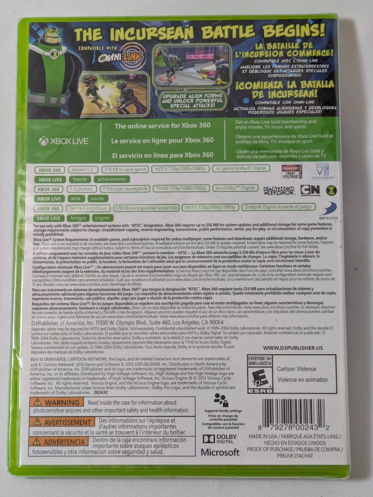 Ben 10: Omniverse 2 (Microsoft Xbox 360, 2013) New & Factory Sealed