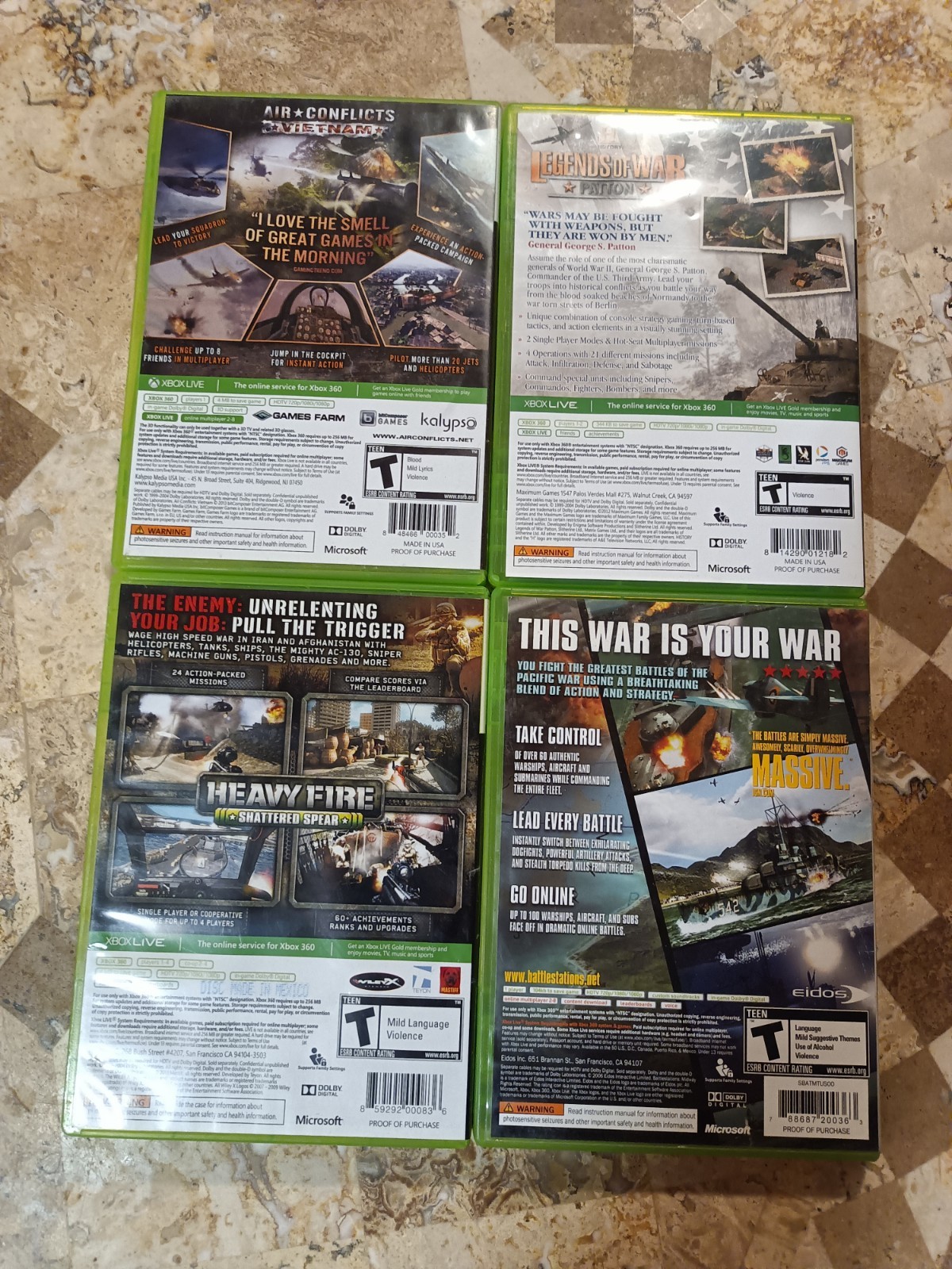 BATTLESTATIONS MIDWAY HEAVY FIRE SHATTERED SPEAR AIR CONFLICTS VIETNAM✨Xbox 360✨