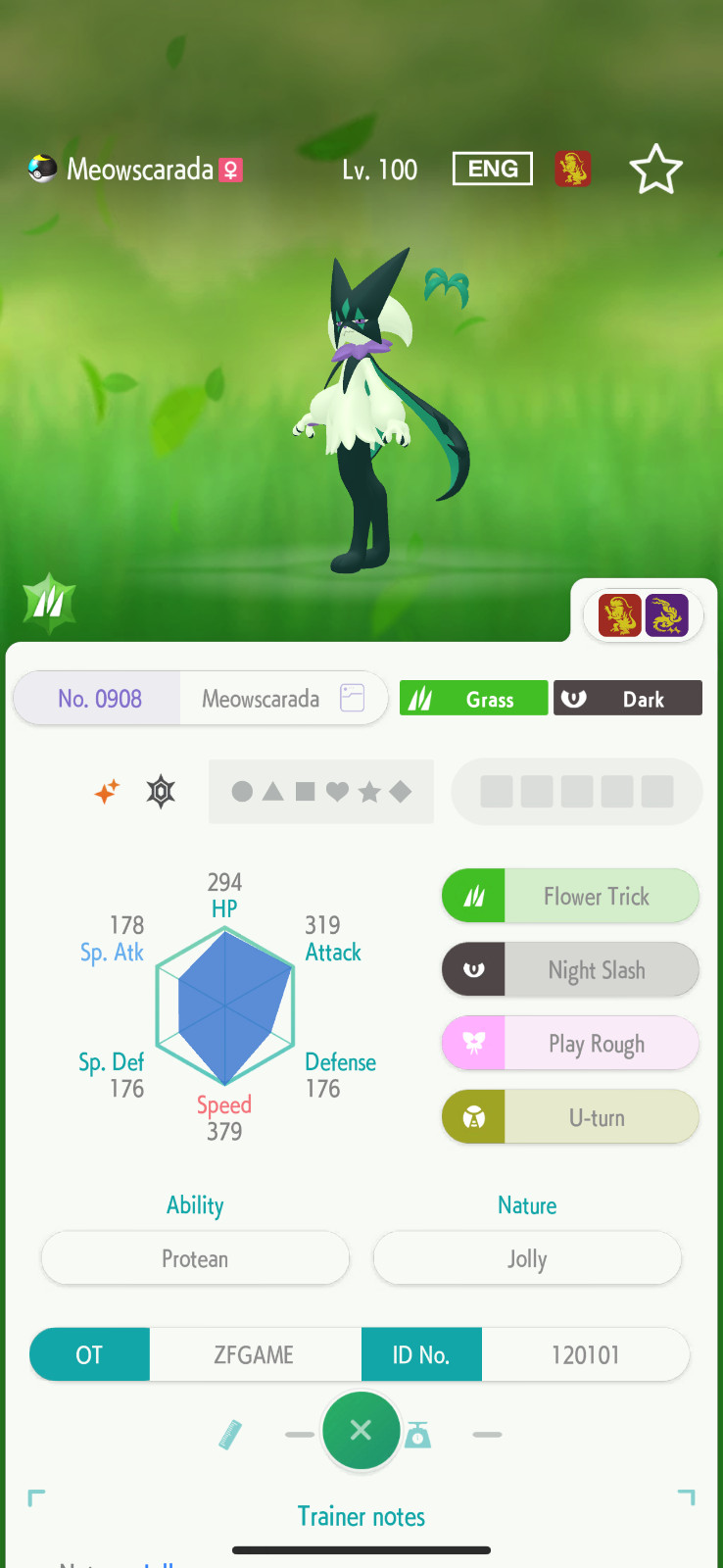 ✨6IV SHINY Meowscarada + EVS🚀 POKEMON HOME✨Champions✨Online delivery⚡