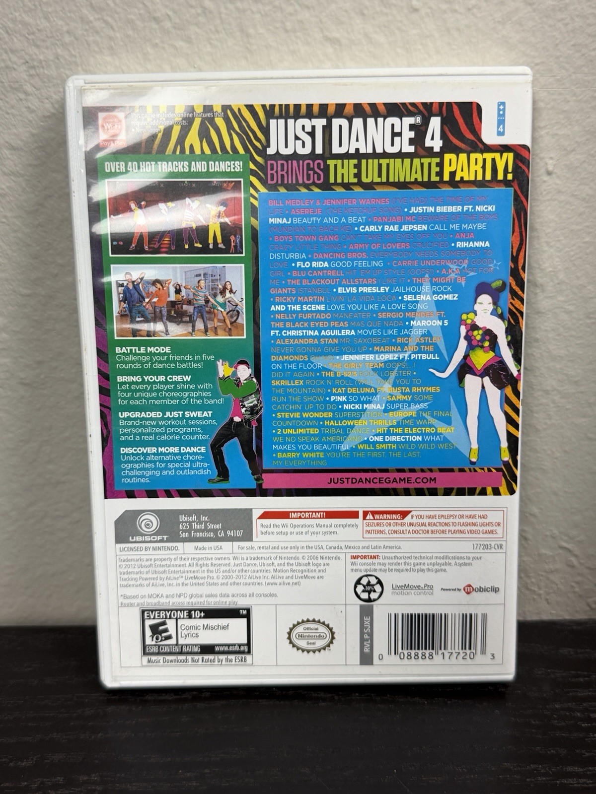 Just Dance 4 Nintendo Wii Complete CIB Tested