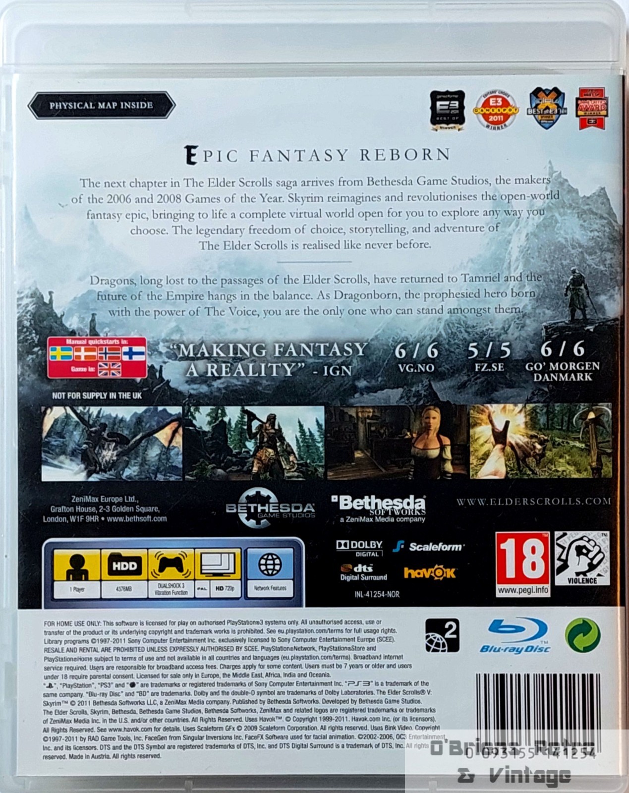 The Elder Scrolls V: Skyrim (Bethesda, 2011) – PlayStation 3 – PAL