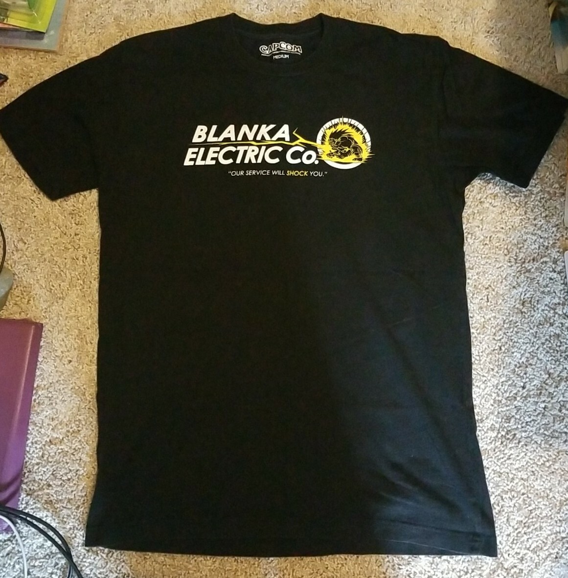 Street Fighter Blanka Electric Co. RARE Shirt Size Medium