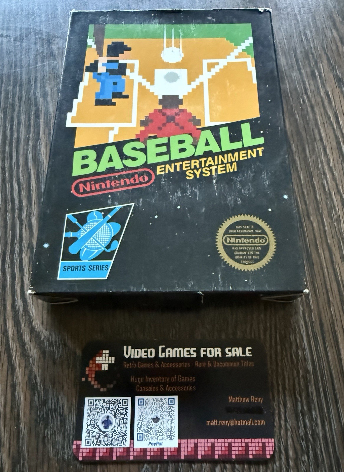 Baseball Complete in Box CIB Hangtab No Code EARLY PRINT (Nintendo, NES 1985)🔥