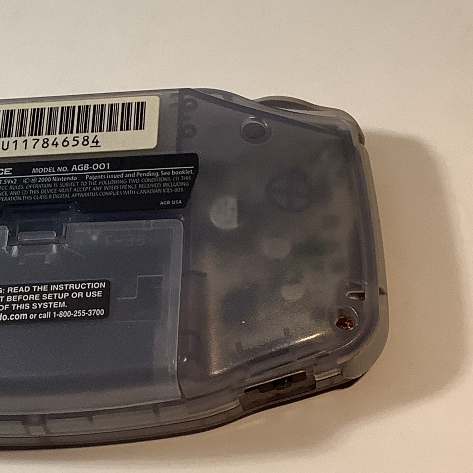 Nintendo Game Boy Advance GBA Glacier Handheld System Console AGB-001 – Tested