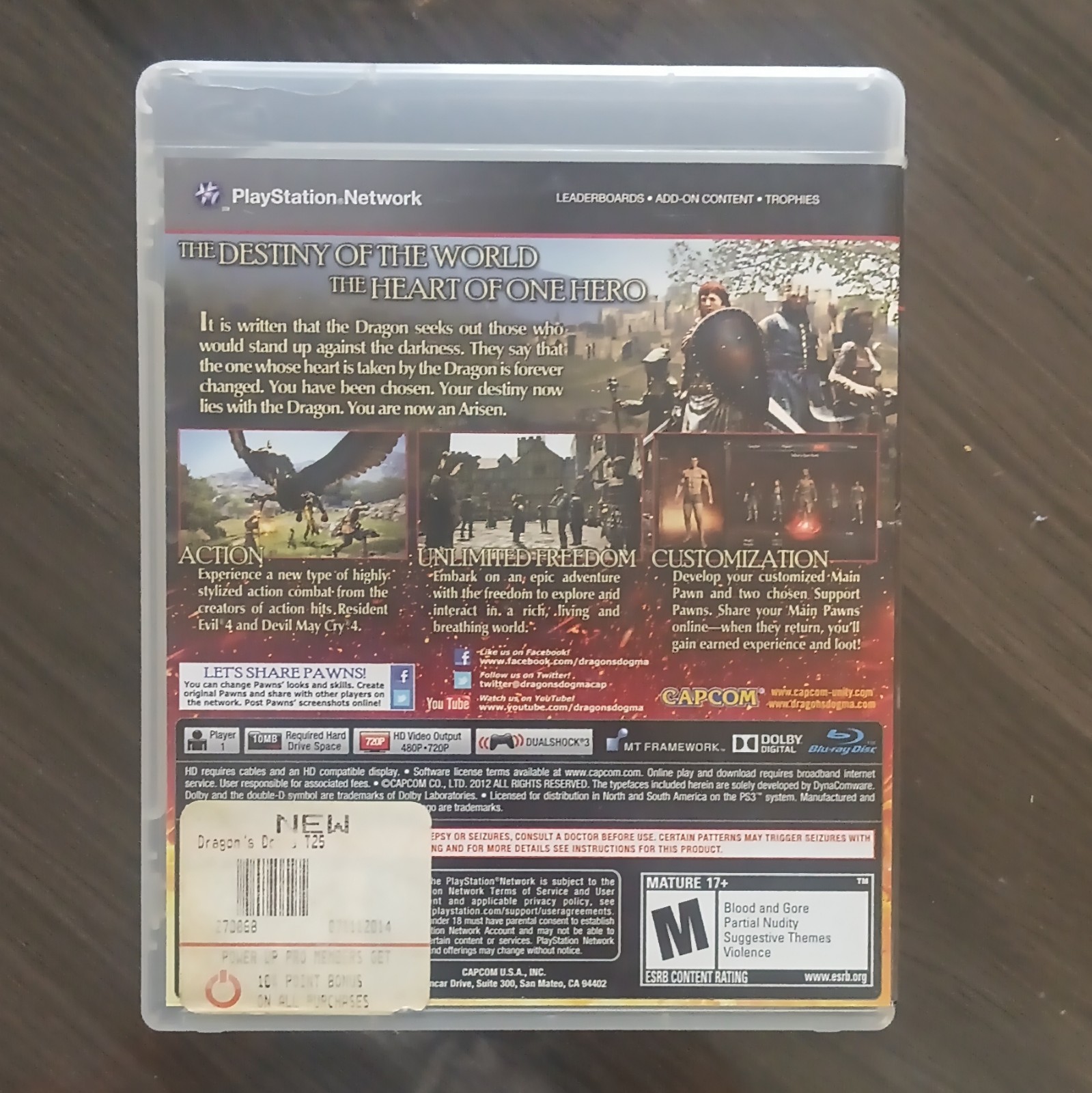 Capcom Dragon’s Dogma Sony PlayStation 3 PS3 M 2012 Online Playability