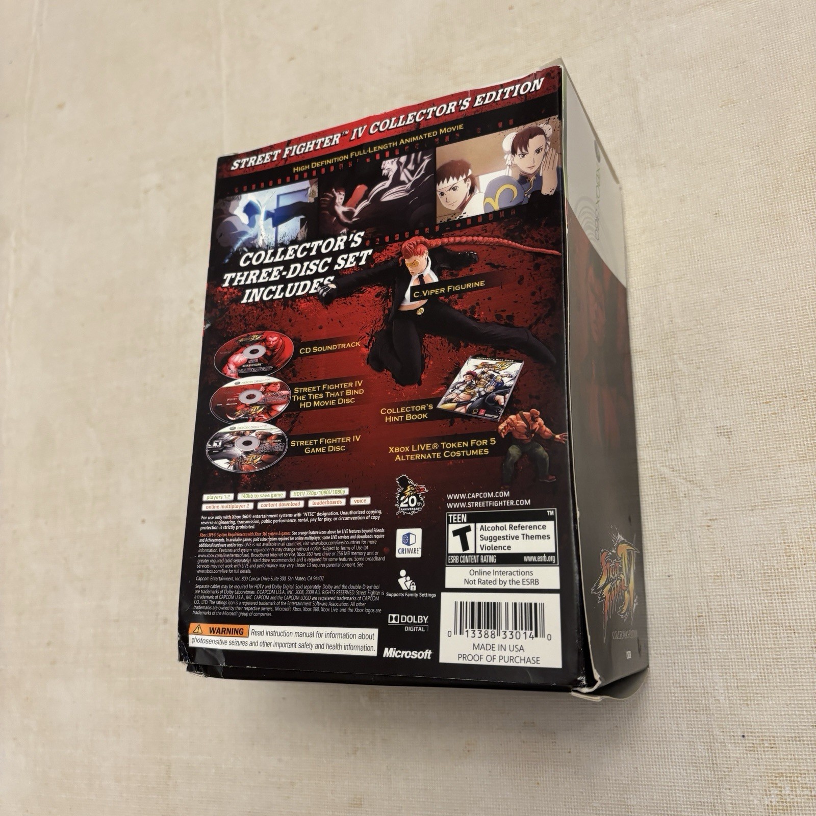 Street Fighter 4 Xbox 360 Collector’s Edition NO GAME NO FIGURE BONUS DISC ONLY!