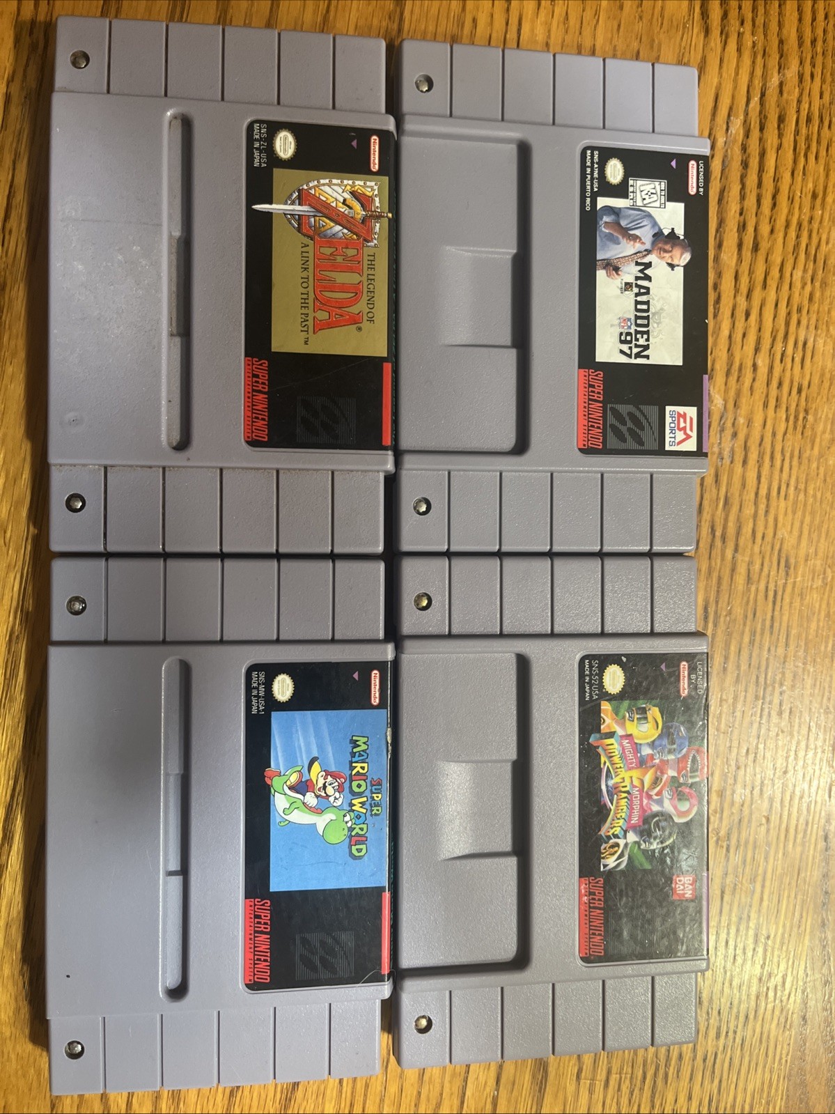 Used Nintendo SNES Console Bundle w/ 4 Games – Tested, Fully Functional!