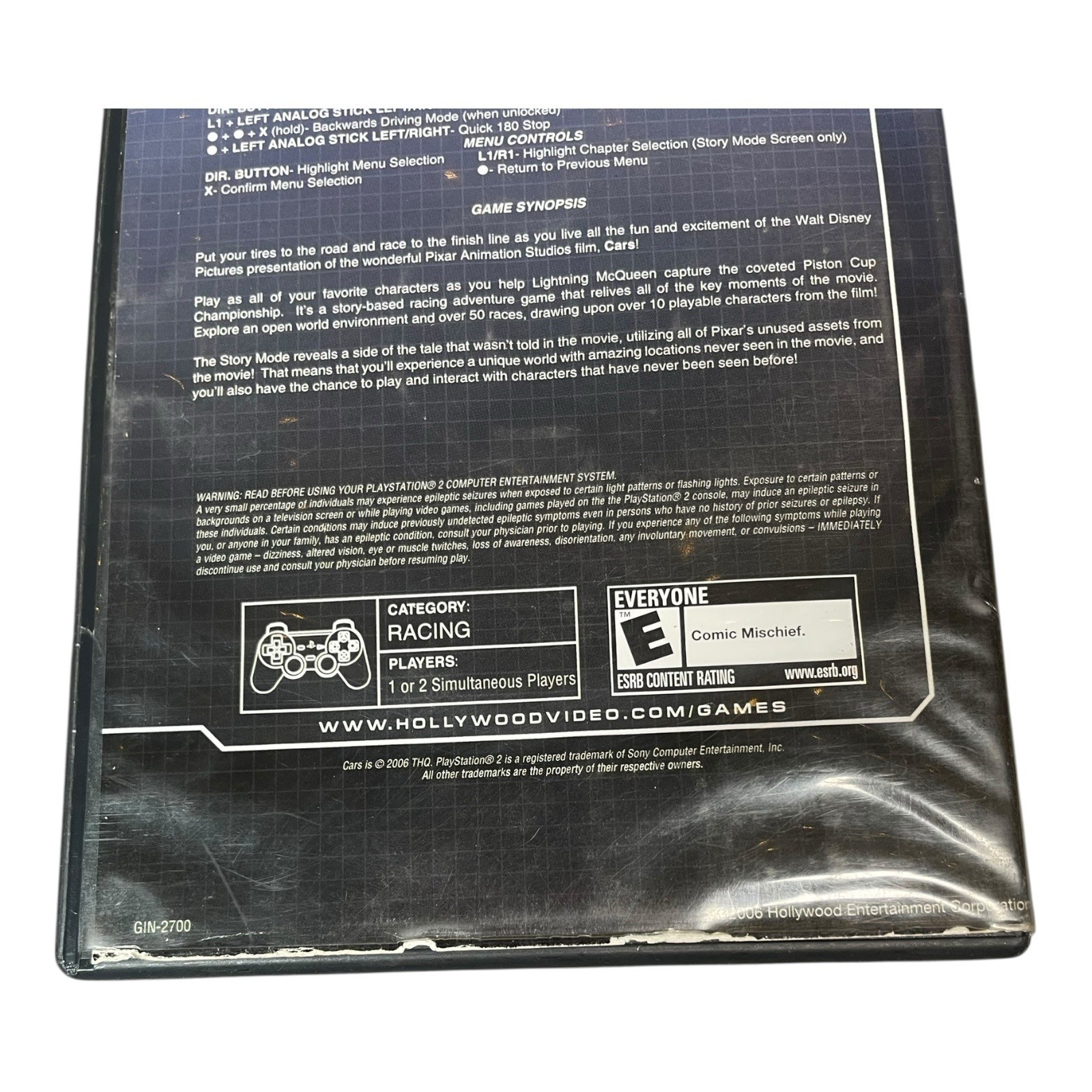 THQ Disney Pixar Cars Sony PlayStation 2 Video Game