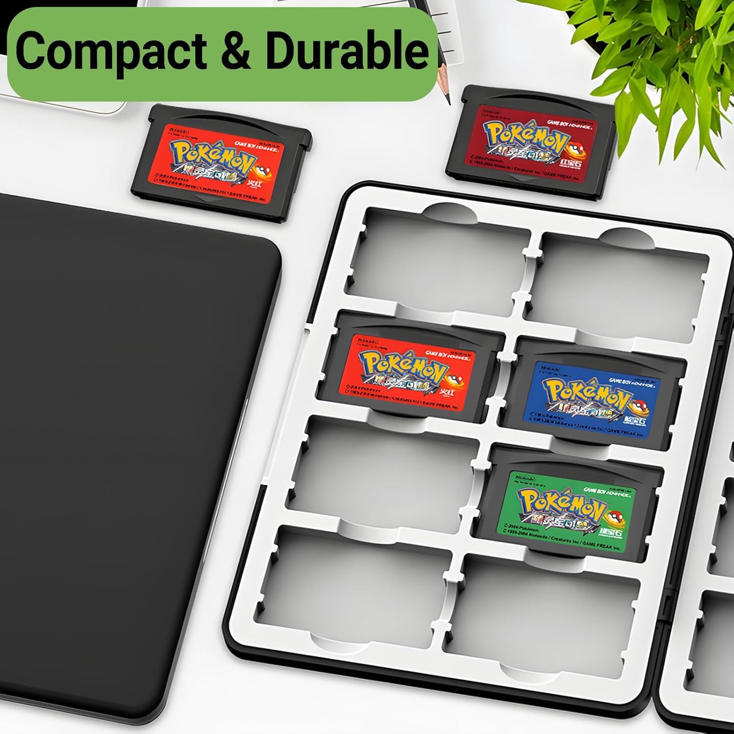 GBA Game Case Compatible with Game Boy Advance, Holds 16 GBA Game Cartridges, Si