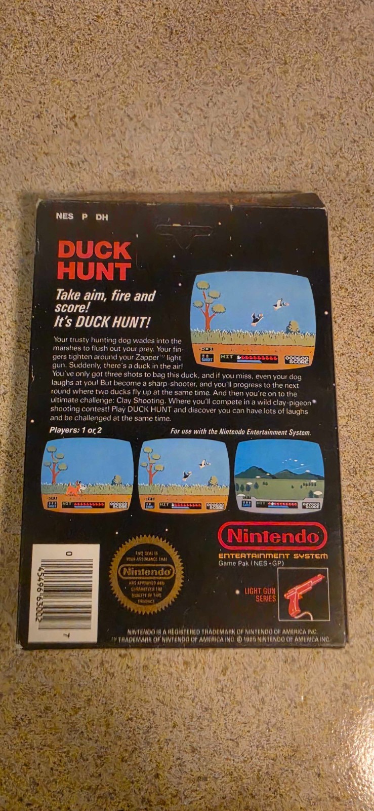 Duck Hunt NES Complete CIB Hangtab Box 5 Screw Early Variant Tested Clean