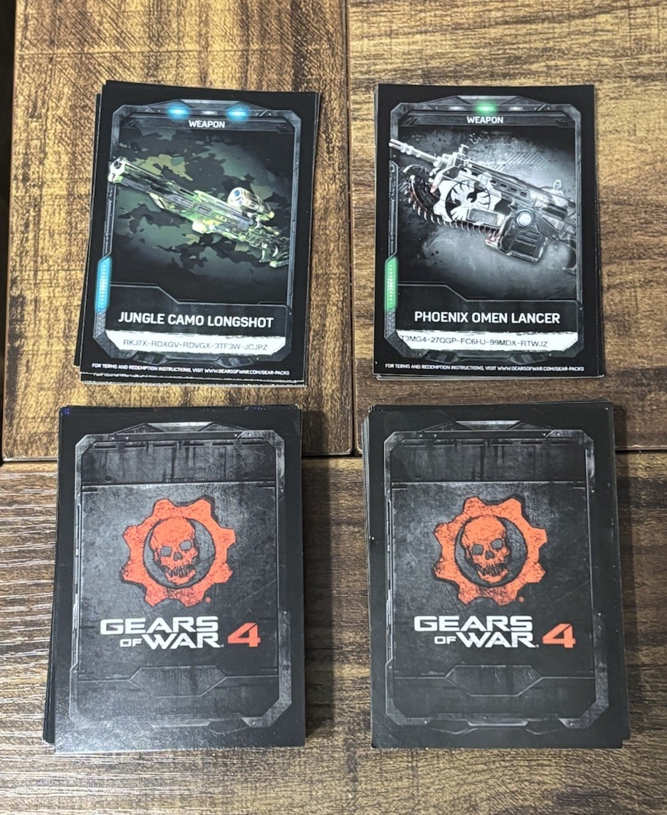 Gears of War 4 Promo Cards Bulk Lot 205 Pc Reyna Lancer Horde Bounty Stickers
