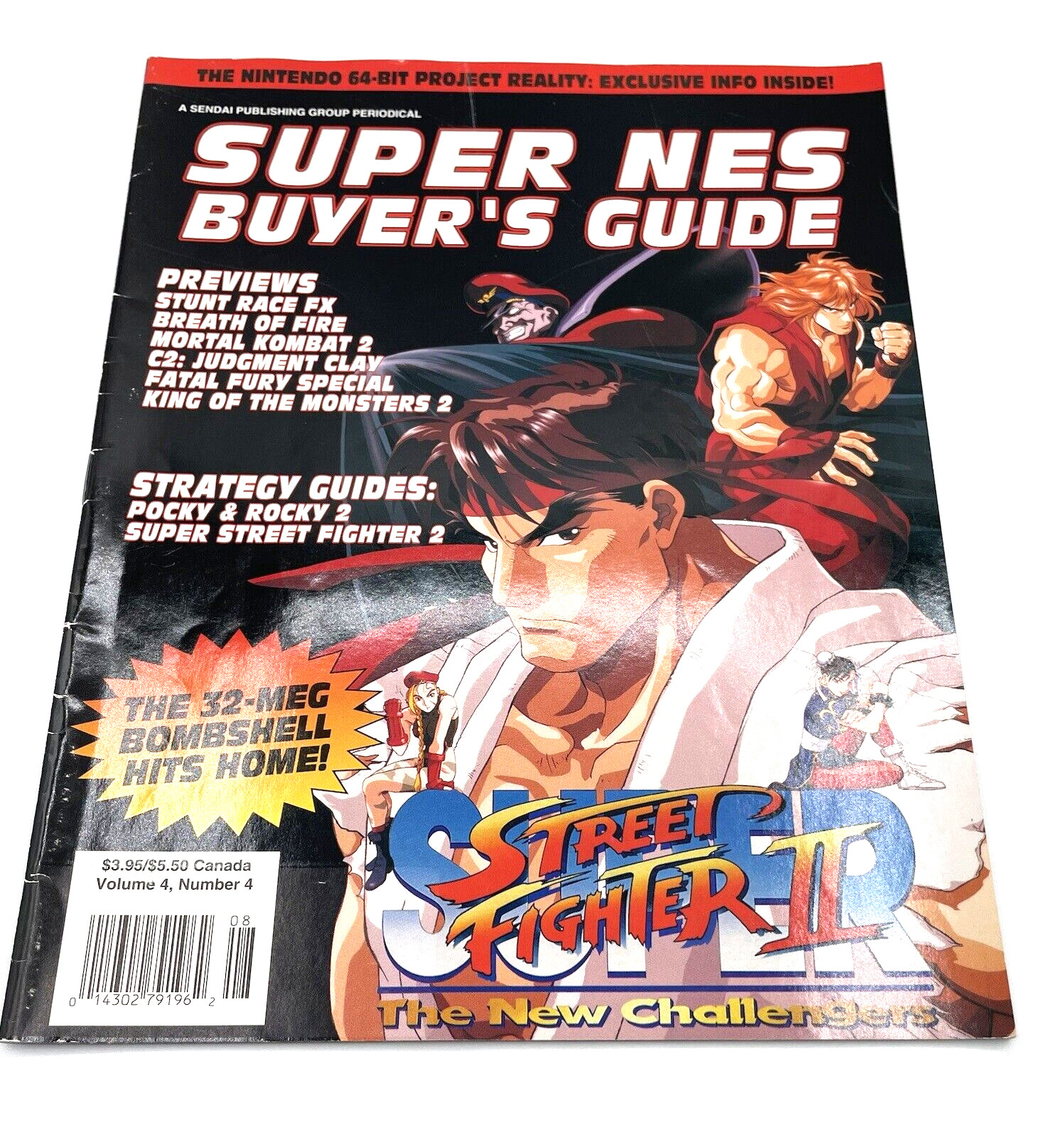 Super NES Video Game Buyer’s Guide Magazine Street Fighter II Volume 4 VTG