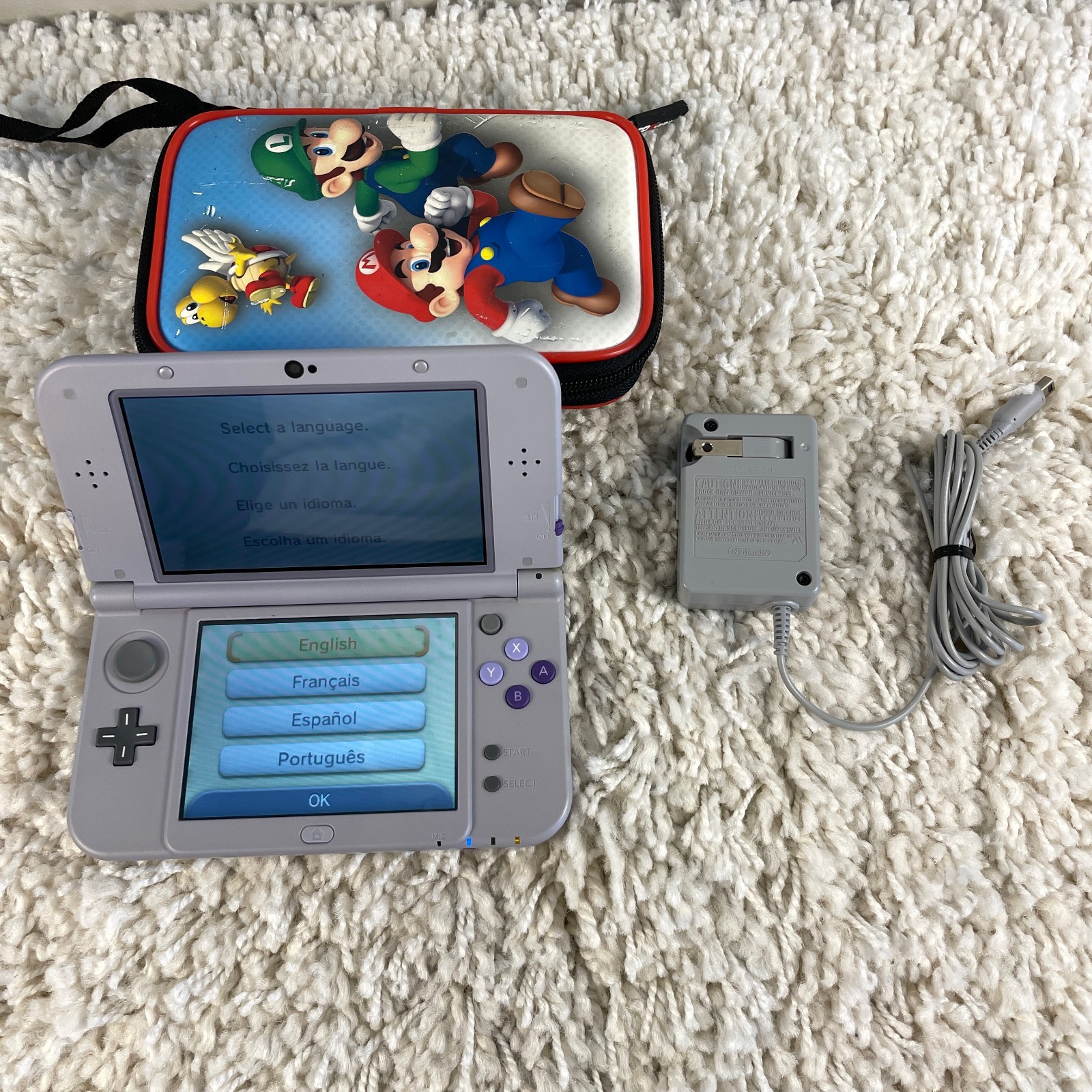 Nintendo New 3DS XL Super Nintendo SNES Edition Gray Purple NTSC RED-001 Tested