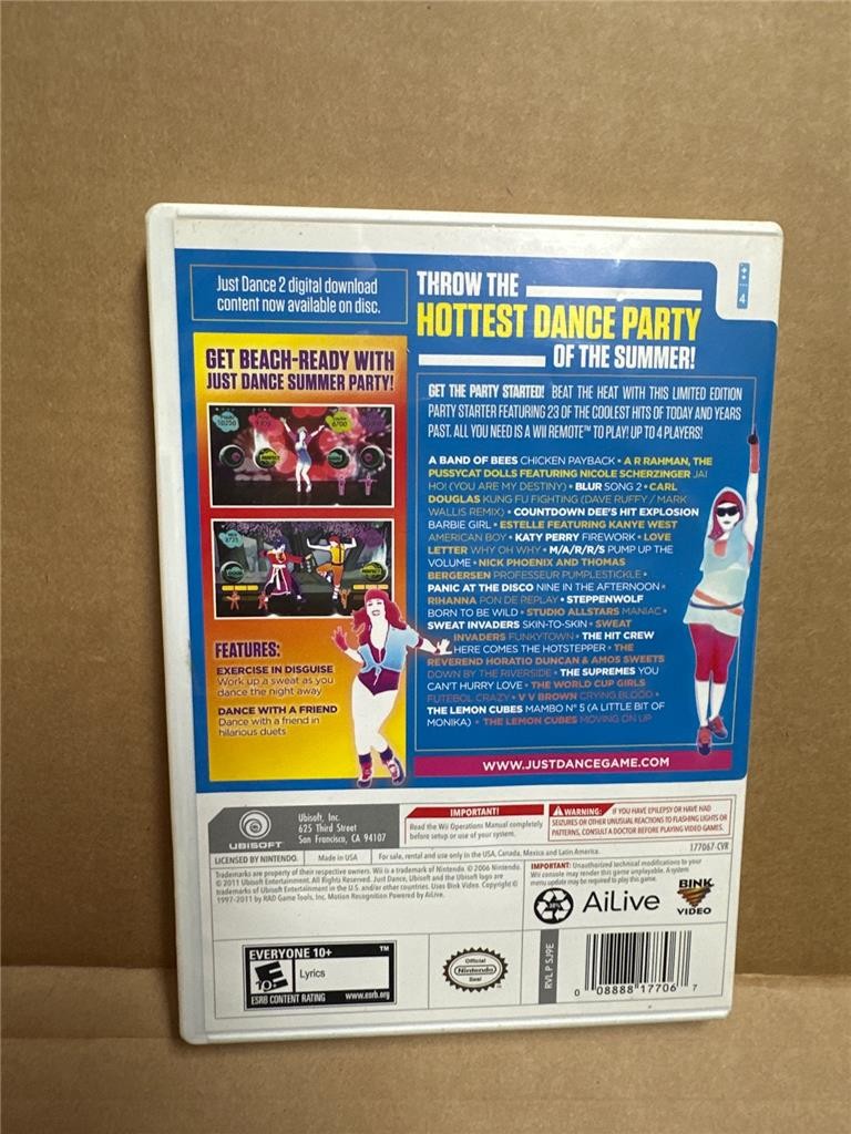 Just Dance: Summer Party (Nintendo Wii, 2011) With Manual