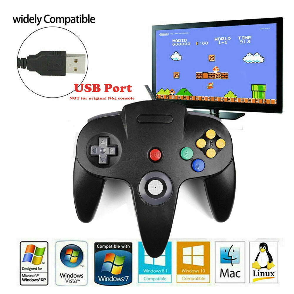 Gamepad For Nintendo 64 N64 USB Controller Joystick For PC MAC Raspberry Pi