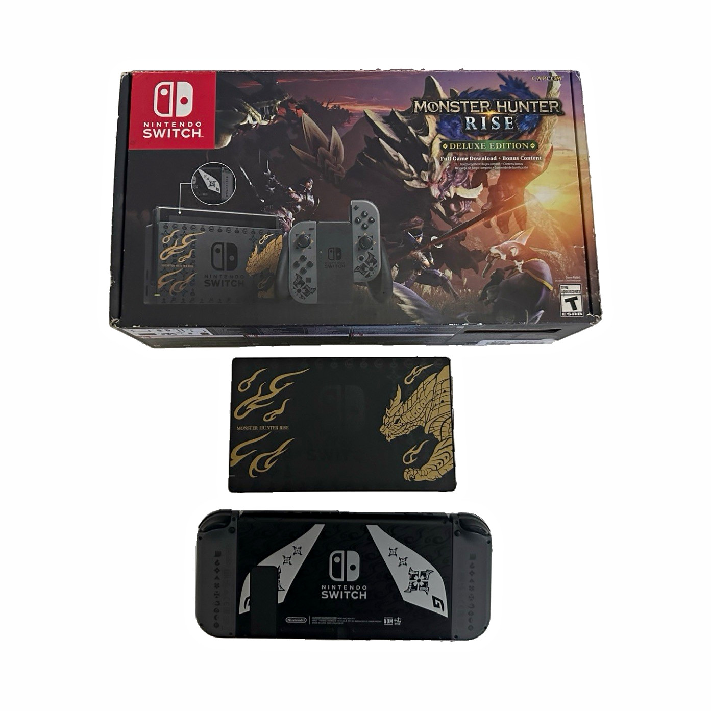 Nintendo Switch Monster Hunter Rise Deluxe Edition Console 32GB Dock HDMI Wi-Fi
