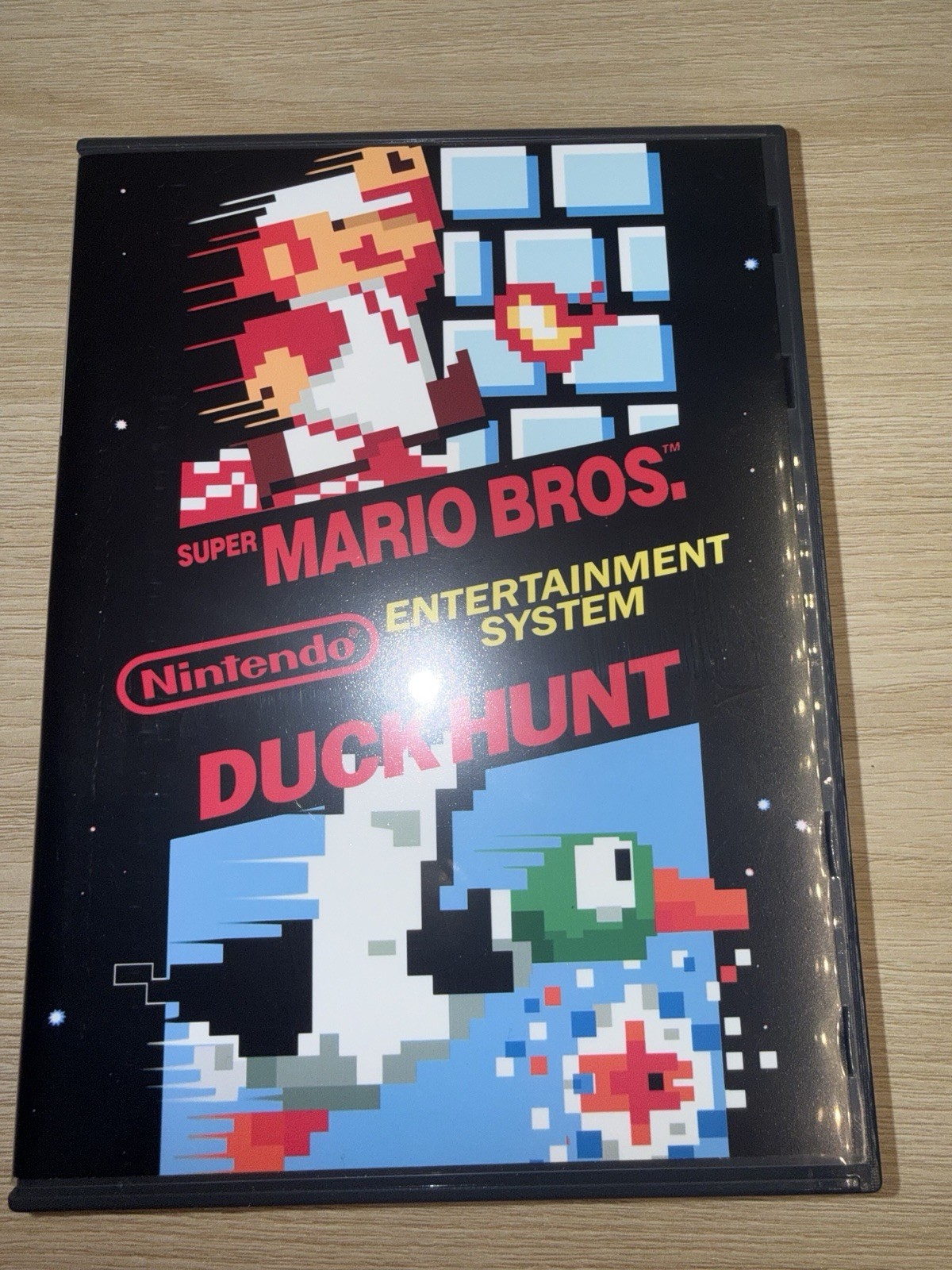 Super Mario Bros. / Duck Hunt NES Authentic Game w/ Custom Game Case Tested