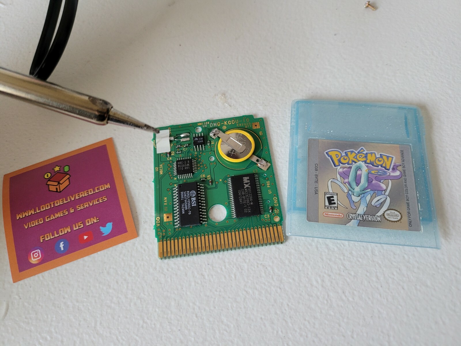 Pokemon Crystal Authentic Gameboy Color with all 251 | New Battery