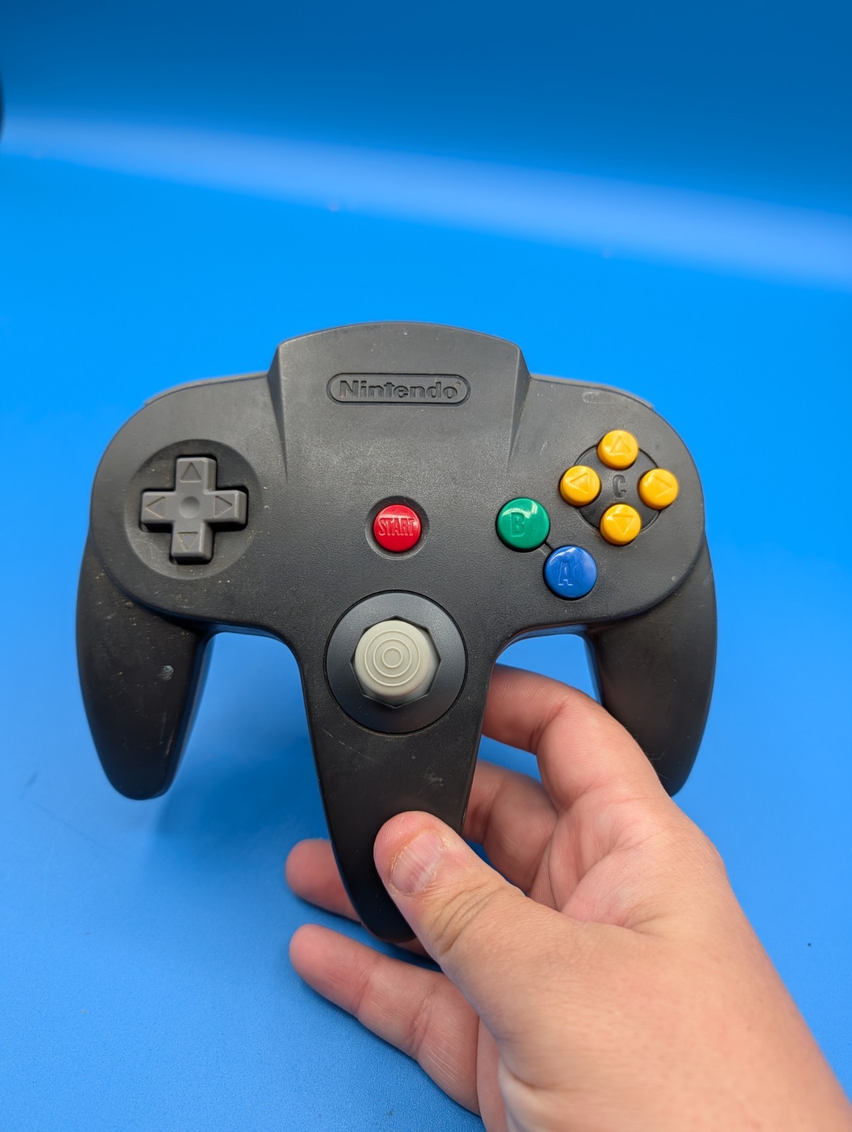 Nintendo 64 N64 Black & Grey Controller Tested Authentic Hall Effect Stick