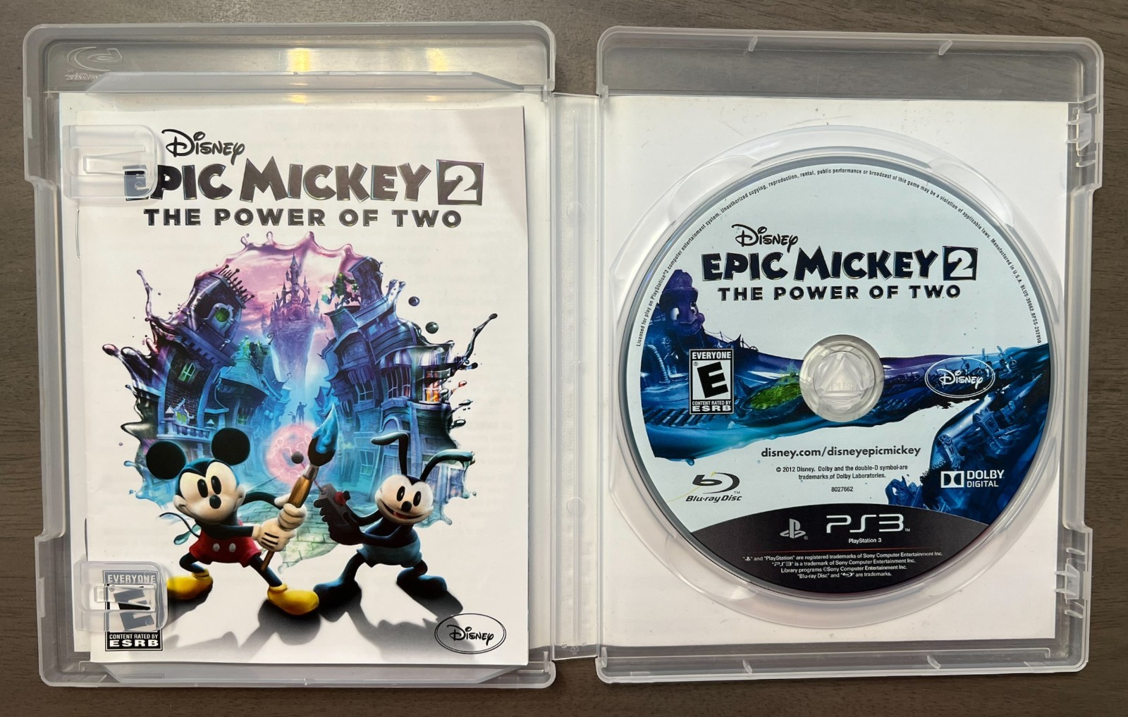 Disney Epic Mickey 2: Power of Two, Sony PlayStation 3 Complete Free Shipping