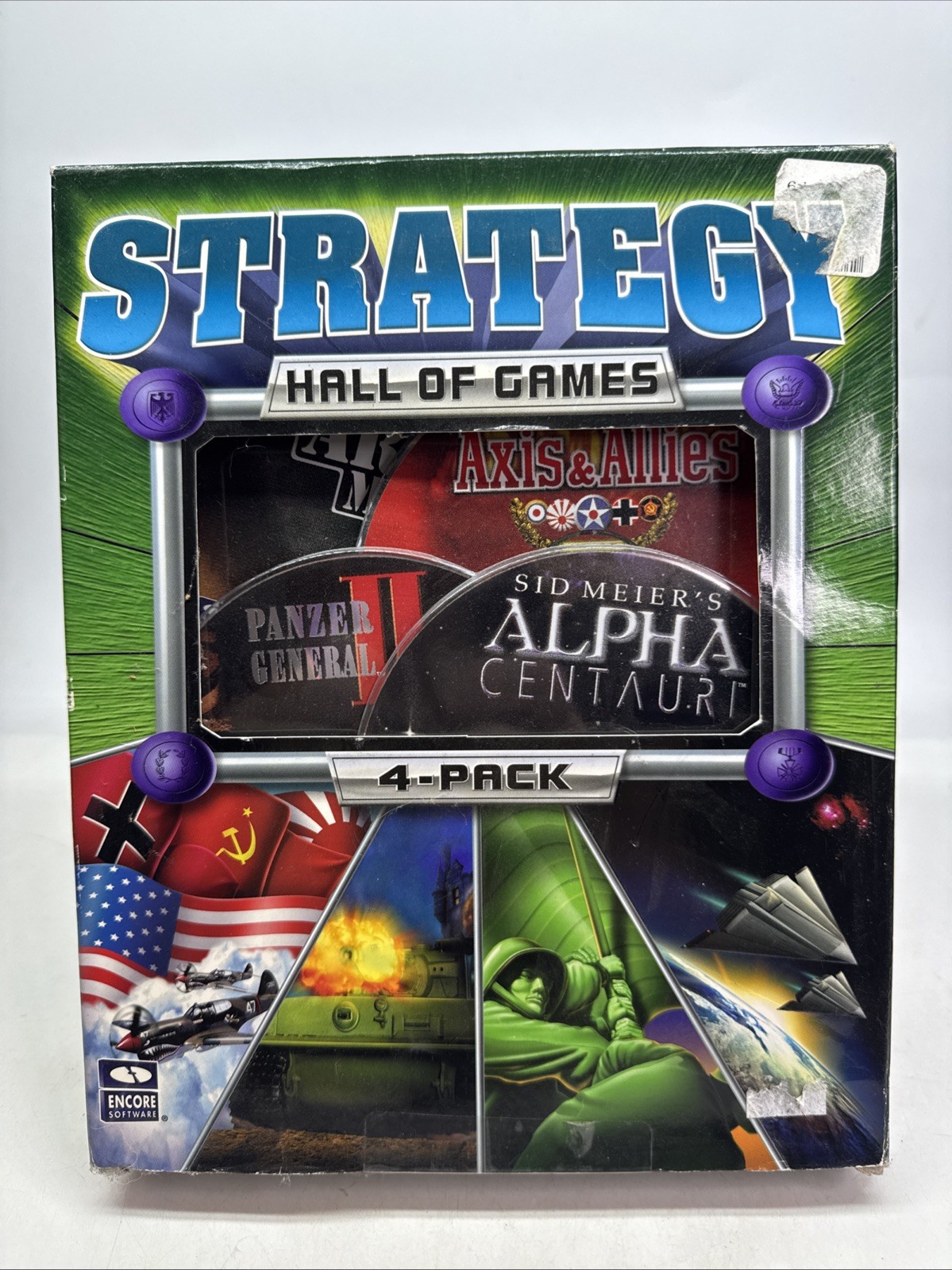 Vintage 2001 Strategy: Hall of Games 4-Pack Big Box PC Game Software SEALED