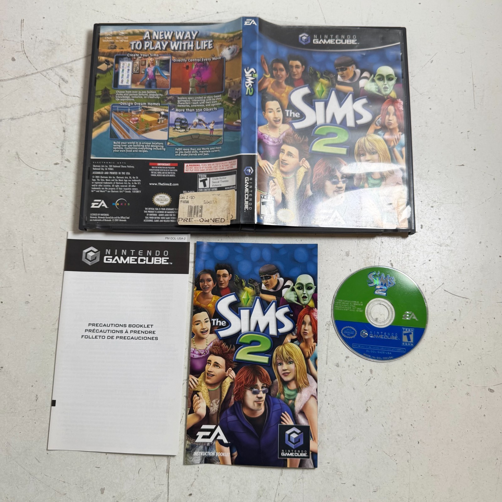 The Sims 2 (Nintendo GameCube, 2005) EA Life Simulation Strategy Game Complete