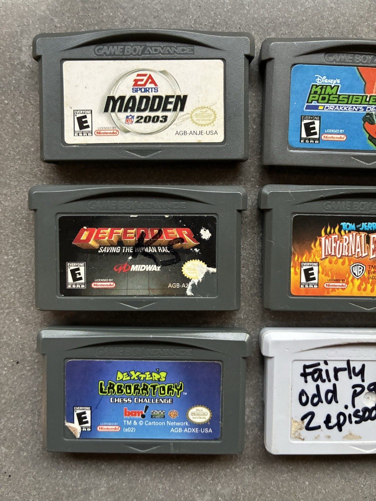Nintendo Gameboy Advance (GBA) Games Lot of 6 Games Popular Franchises