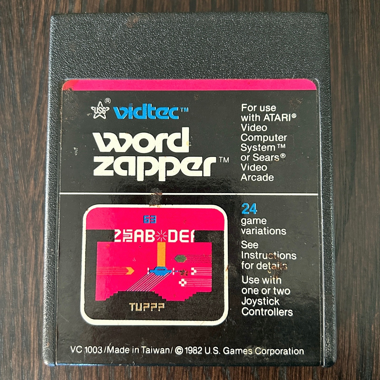1982 Word Zapper Atari 2600 Video Game Cartridge by Vidtec + U.S. Games TESTED