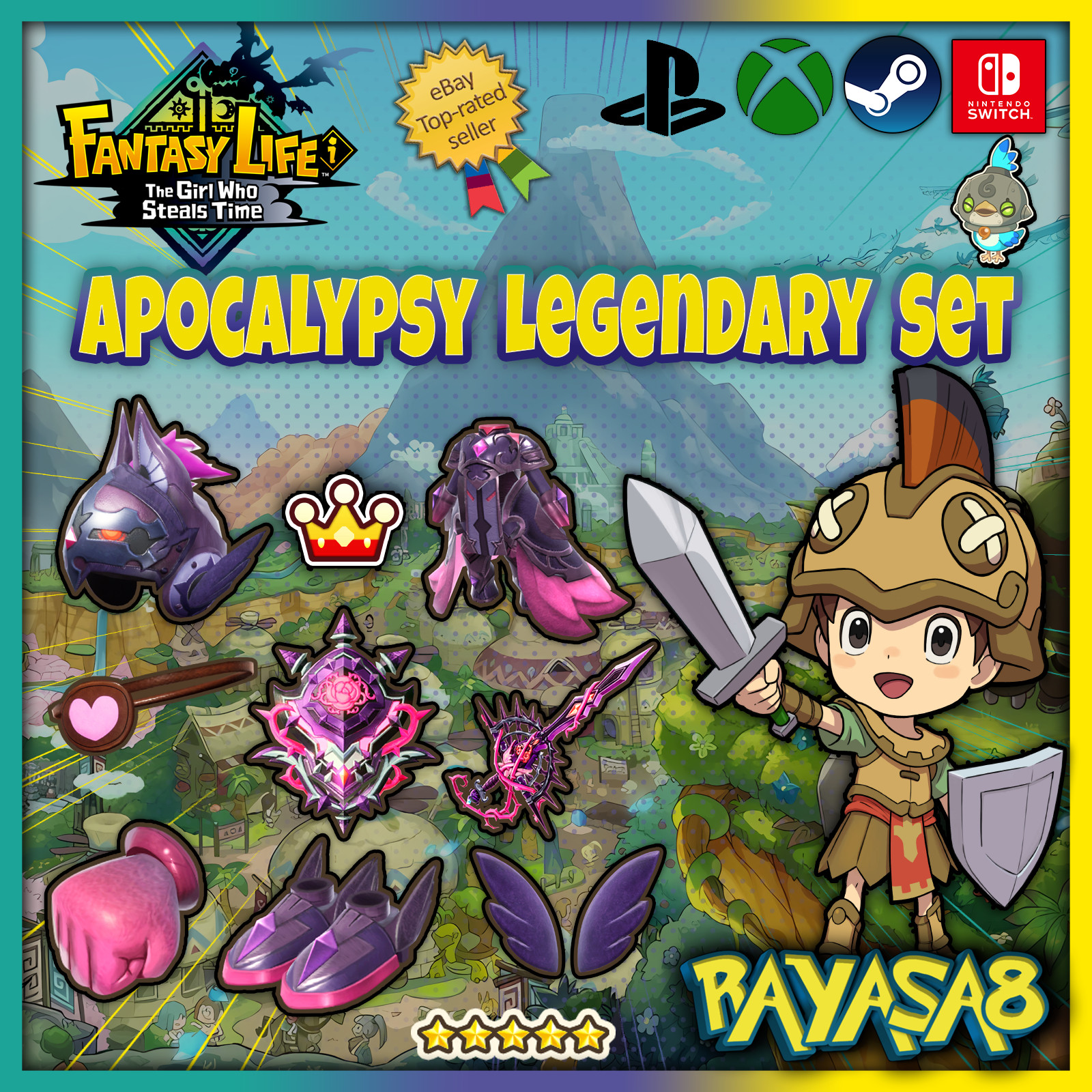 🌟 Fantasy Life i – Apocalypse Legendary Sets (Full Armor Set) 🌟