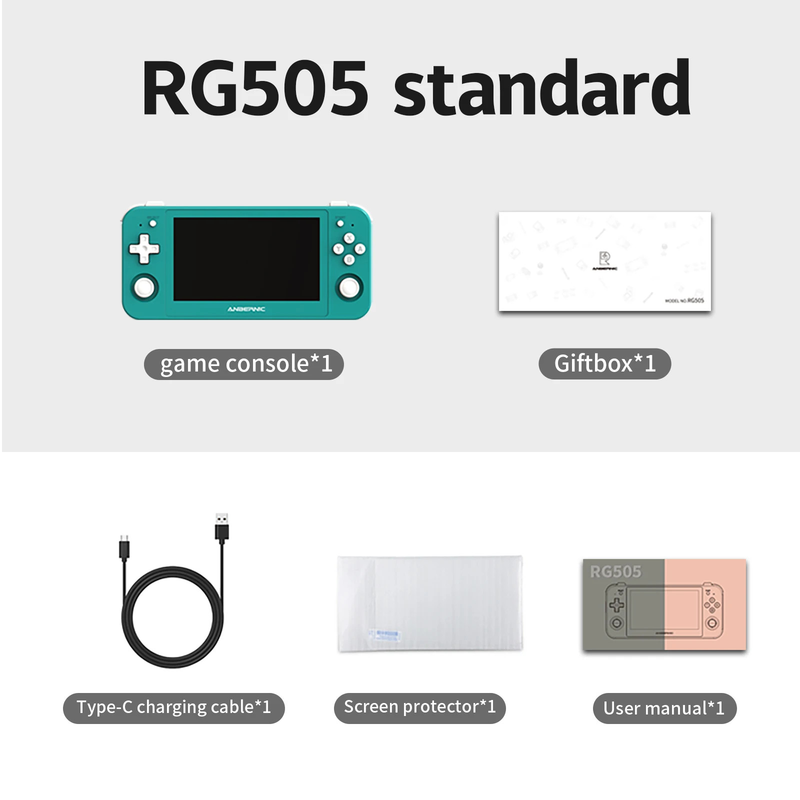 ANBERNIC RG505 Handheld Game Console 4.95 Inch OLED Android 12 T618 OTA Update