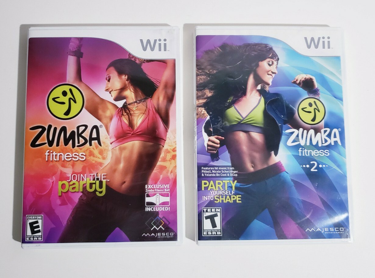 Zumba Fitness 1 and 2 Games & Zumba Belt Bundle (Nintendo Wii) Free Shipping
