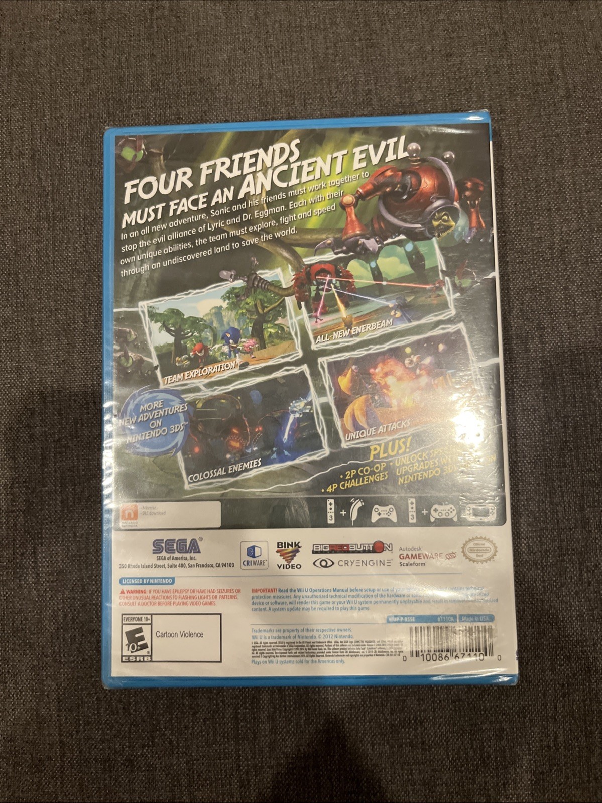 Brand New – Sonic Boom Rise of Lyric (Nintendo Wii U) Factory Sealed