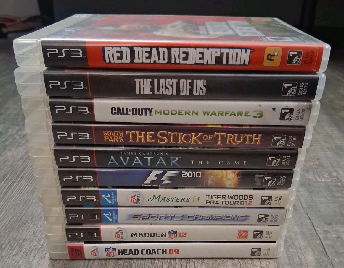 Sony PlayStation 3 PS3 Slim 160GB CECH-3001A 1 Controller 10 Games Cords Tested