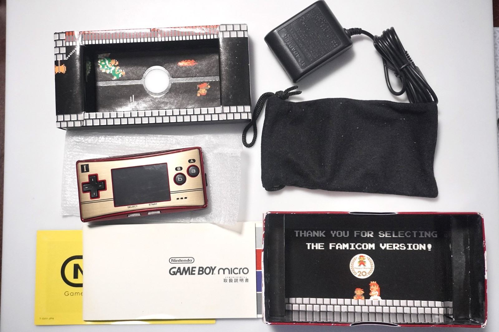 Nintendo Game Boy Micro console Happy Mario 20th Anniversary boxed US Seller