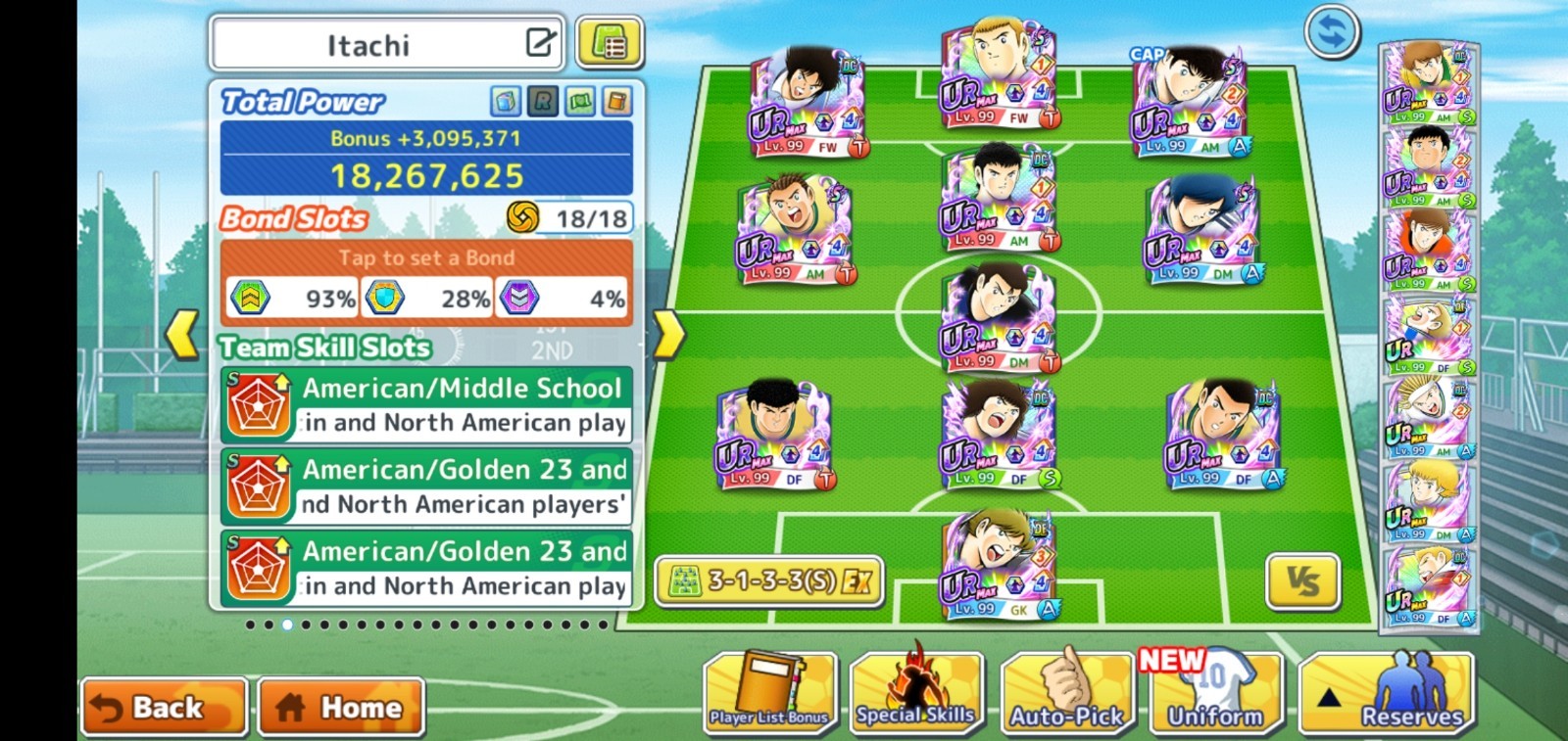 KLab Captain Tsubasa:Dream Team USA Flag Latin Monster Account iOS Mobile Soccer