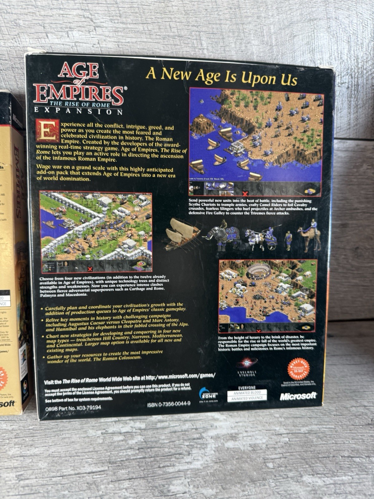 Age Of Empires BIG BOX & Rise Of Rome Expansion Pack Microsoft PC Windows 95