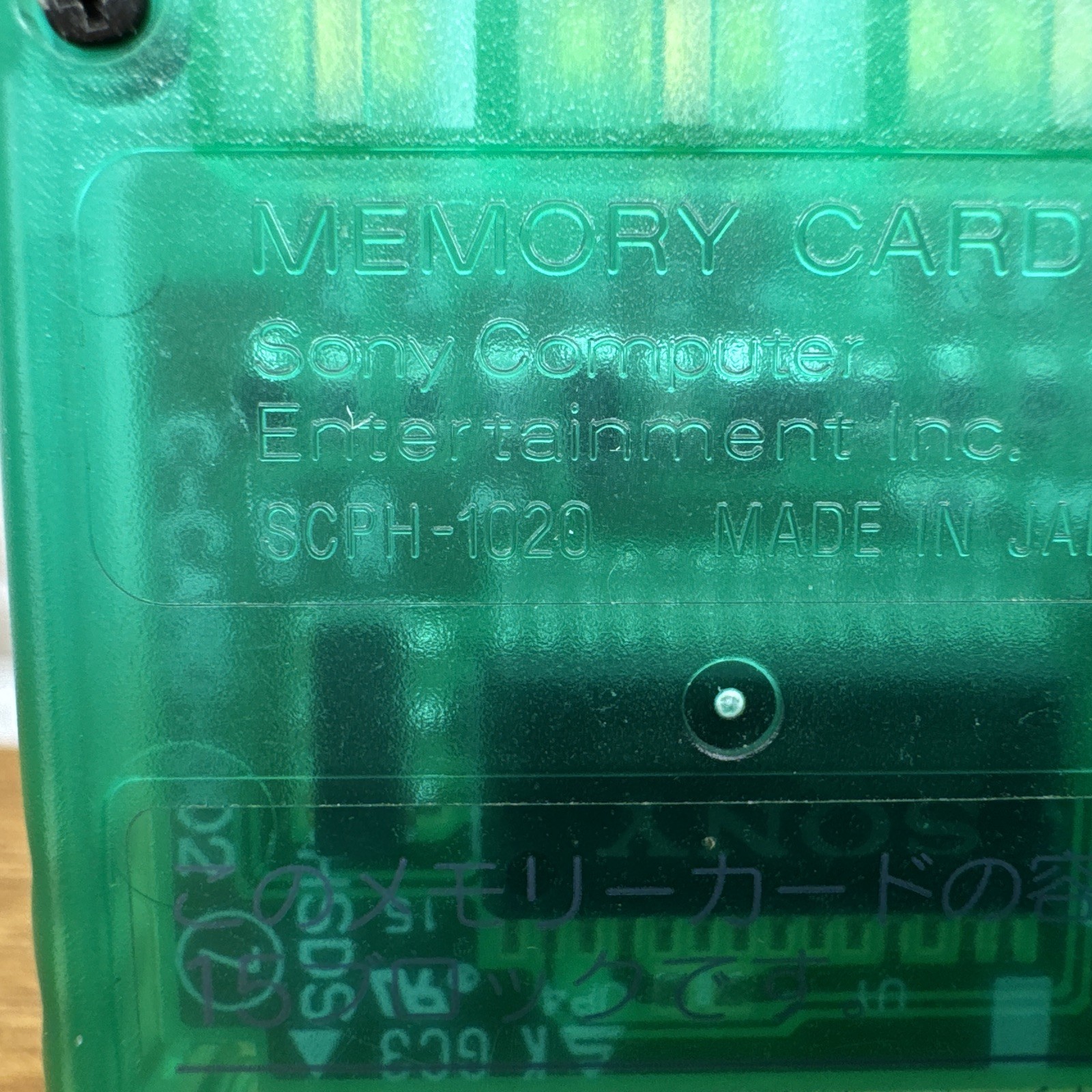 Sony PlayStation 1 Memory Card SCPH-1020 Emerald Green Translucent OEM Tested