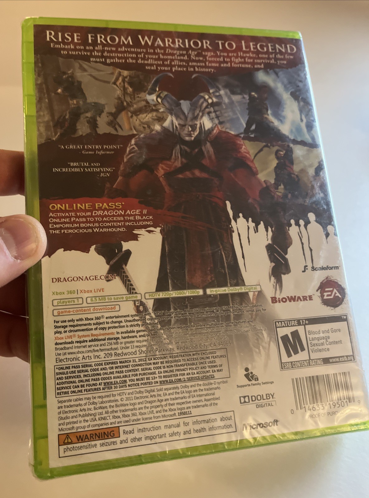 Dragon Age II (Microsoft Xbox 360, 2011) Brand New/Sealed. Ships Fast!