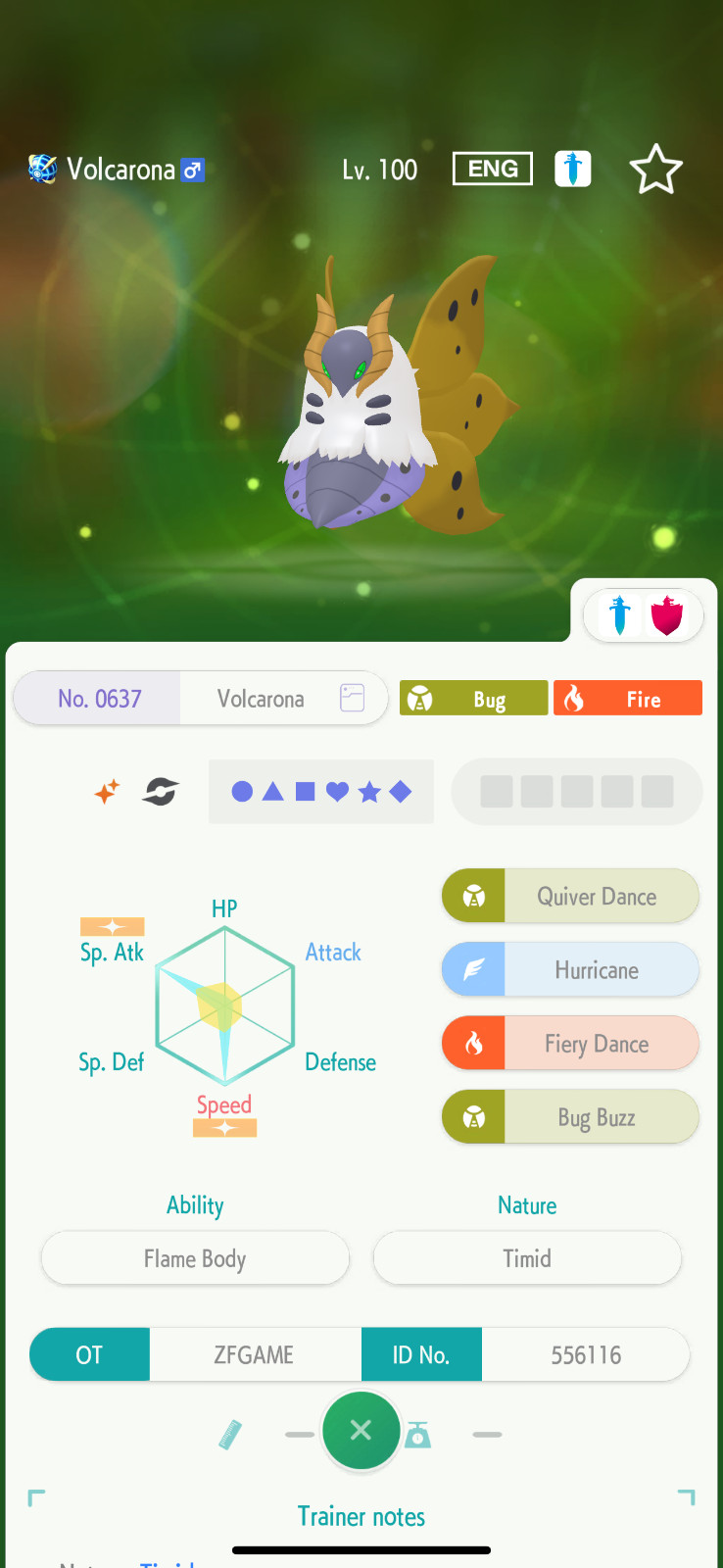✨6IV SHINY Volcarona + EVS🚀 POKEMON HOME✨Champions✨Online delivery⚡