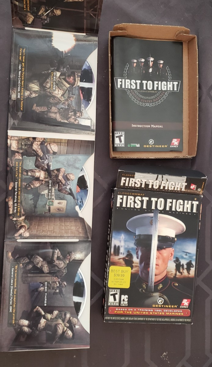 FIRST TO FIGHT – United States Marines PC CDROM 2005, box, 3 disks, manual