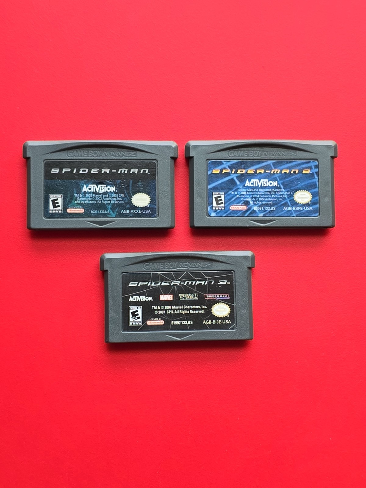 Spider-Man 1 2 3 Game Boy Advance Lot 3 Spiderman Games Authentic Saves