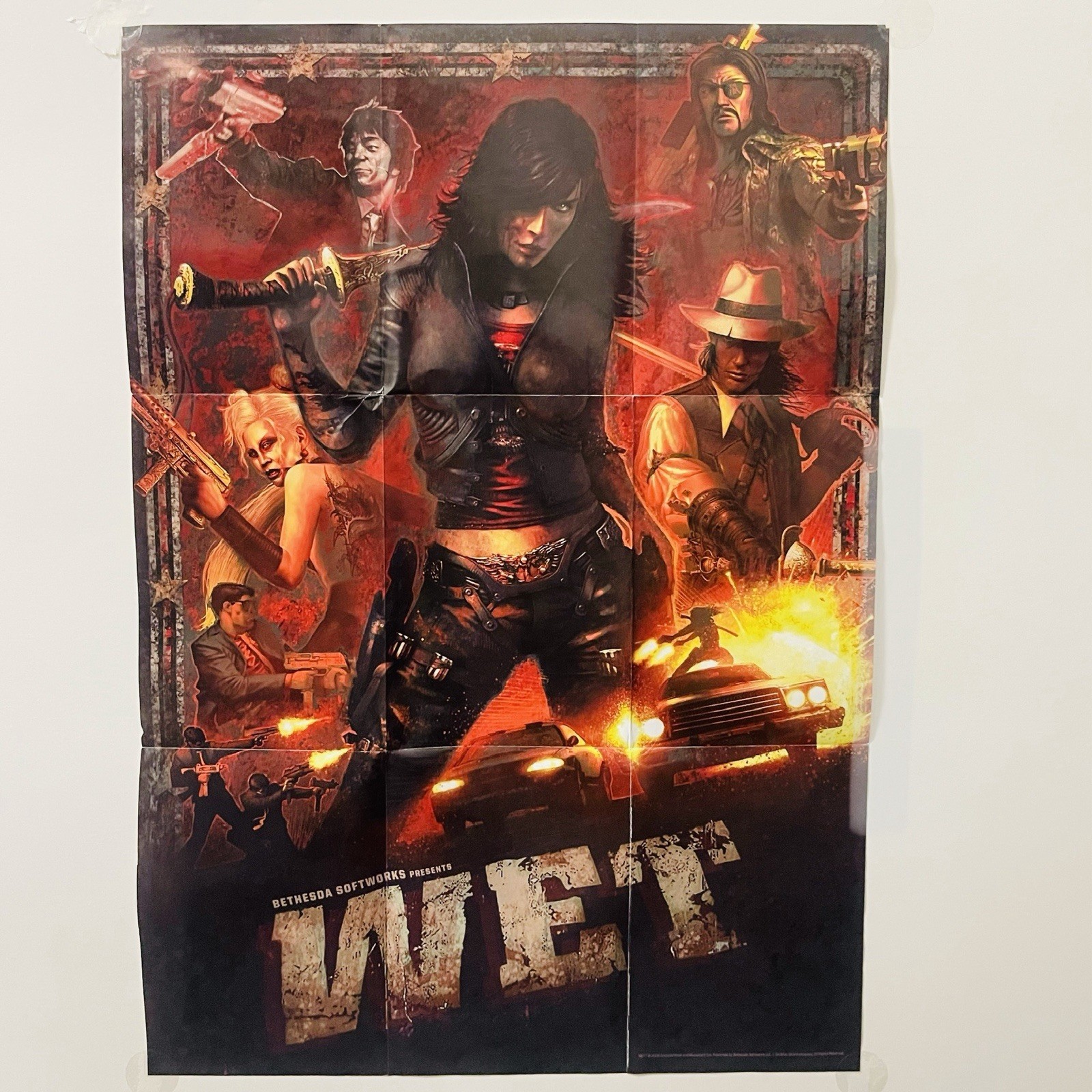 Wet Video Game Promo Case PS3 Xbox 360 + Promo Poster 19.5X13.5” Inside Rare NEW